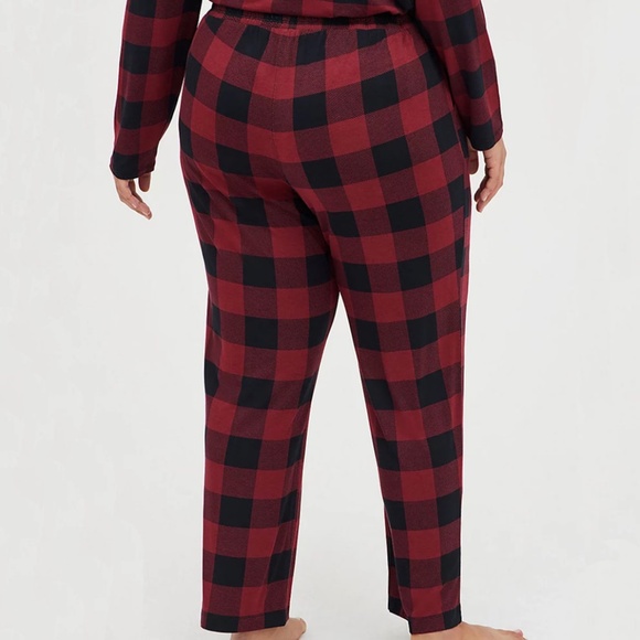 SET: Torrid Red & Black Buffalo Plaid Button Front Sleep Shirt/Sleep Pant 1X - Picture 9 of 14